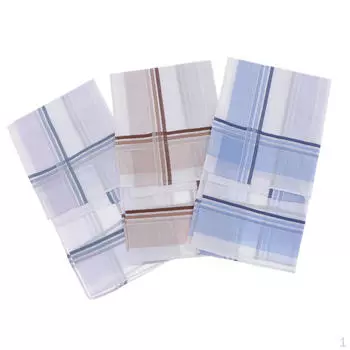 3 мужских носовых платка в клетку, квадратный носовой платок, моющиеся мягкие платки, носовой платок