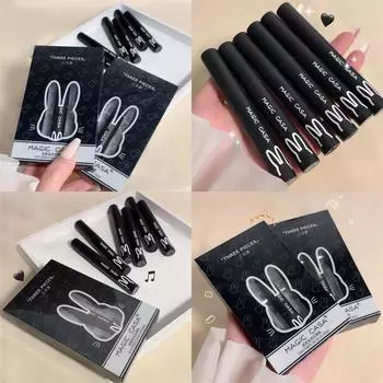 3 набора темных кроликов для губ, грязевых конфетных цветов, матовых спреев, сексуальных губных помад в подарочной коробке A