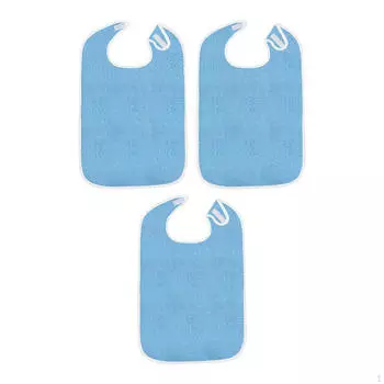 3 нагрудника для взрослых для еды, регулируемые, защитные приспособления для одежды, большие унисекс для кормления azure color