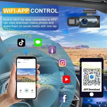 3-объективный WIFI видеорегистратор 1080P для автомобилей с камерой ночного видения, циклической записью, широкоугольный автомобильный видеорегистратор Came Black box с двумя камерами NONE