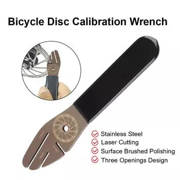 3 отверстия дизайн велосипедный выравнивание дисковый тормоз ключ нержавеющая сталь ремонтный инструмент для регулировки тормозных колодок гаечный ключ калибровочный диск чёрный