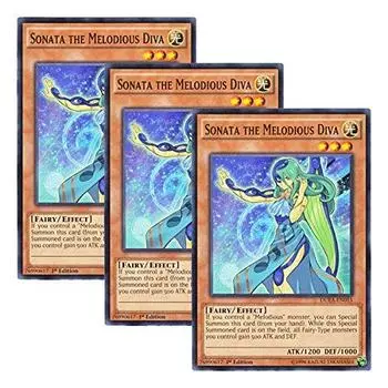 3 пьесы английская версия Соната Мелодичная Дива Соната Иллюзионист 1-е издание Yu-Gi-Oh! DUEA-EN015 (Нормальный)