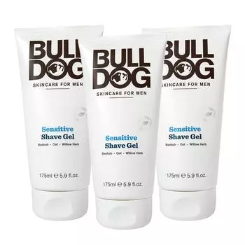 3 pack Bulldog Skincare Sensitive Shave Gel 175ml Bulldog Sensitive Shave Gel 175ml, 3 pieces
