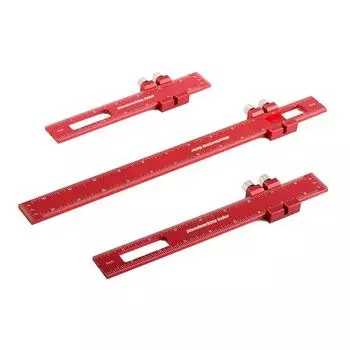 Набор из 3 линеек для деревообработки, прецизионная карманная линейка, металлическая скользящая линейка, дюймовая и метрическая, разметочная линейка Т-типа, набор квадратных линеек