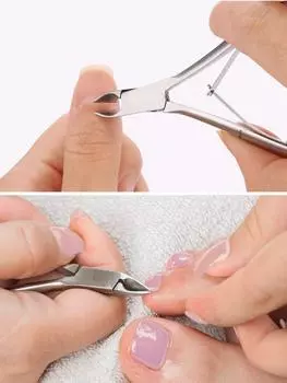 3 Packs Cuticle Cutter Cuticle Nippers Pointed Blade Cuticle Trimmer Stainless Steel Nail Clippers Manicure Tool серебряный