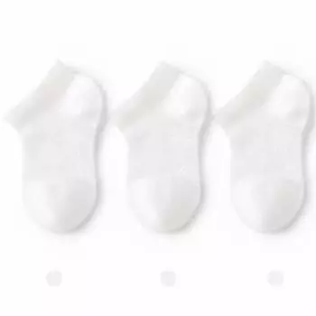 3 Pair Summer Baby Sock Solid Color Mesh Ankle Short Sock for Toddler Baby Boy Girl Breathable Soft Thin Stretch Sock for Kids S size 0-1 Year