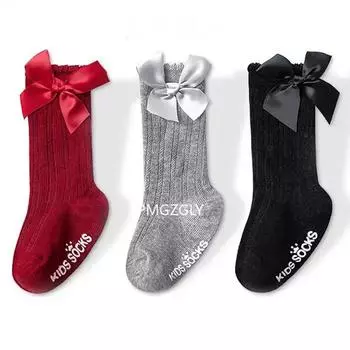 3 Pairs Children Girls Royal Style Bow Knee High Fishnet Socks Baby Toddler Bowknot In Tube Socks.Kid Hollow Out Socks 0 to 1 year