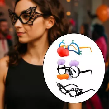 3 Pairs Halloween Glasses Funny Unique Novelty Eyeglasses Photo Props