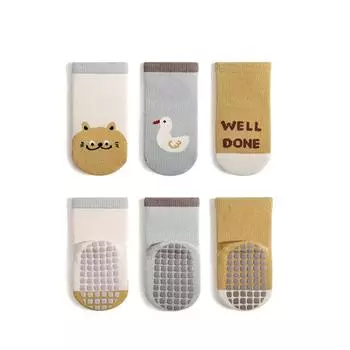 3 Pairs/Lot Autumn Winter Baby Non Slip Soft Floor Sock Cartoon Kids Boys and Girls Indoor Feet Wear S for 0-1Y