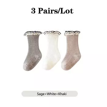 3 Pairs/Lot Baby Girls Socks Toddler Spanish Style Cotton Kids Socks Newborn Infant Socks For 0-8 Years S(0-1Y)