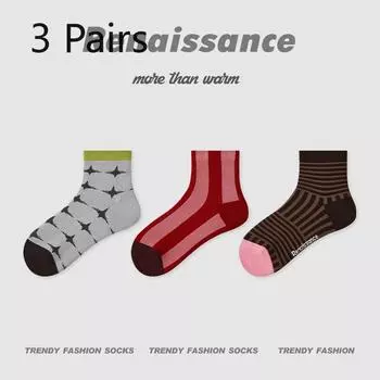 3 Pairs of Women s Summer Thin Geometric Design Breathable Stripe Low Top Socks 3 Pairs