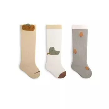 3 Pairs/set Toddler Long Socks New Autumn Newborn Baby Kids Soft Prewalker Stockings Cotton Girl Infant Boy Cute Boneless Socks XS(0-6Months old)
