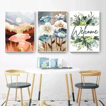 3 пакета 5D набор для алмазной живописи с абстрактным пейзажем, наборы для рисования алмазными стразами «сделай сам» для взрослых и начинающих алмазное искусство ремесло украшение дома подарок Round 30x40cm