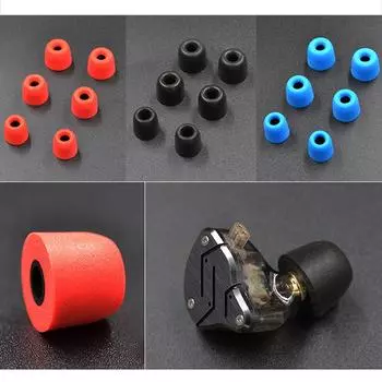 3 пары/6 шт. Kz шумоизолирующие удобные подушечки из пены с эффектом памяти чёрный