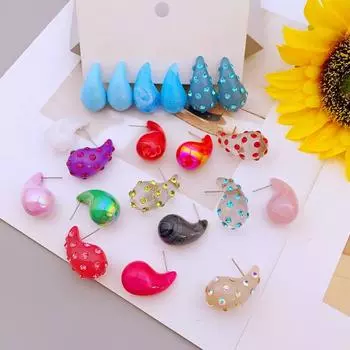 3 пары акриловых сережек-подвесок в винтажном стиле для повседневного и праздничного женского образа