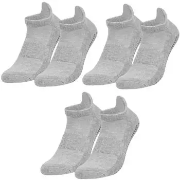 3 пары эластичных нескользящих носков, хлопок, дышащие, спортивные, для мужчин и женщин, для прыжков на батуте, для раннего образования, йоги, бега, большие размеры EU35-50 S