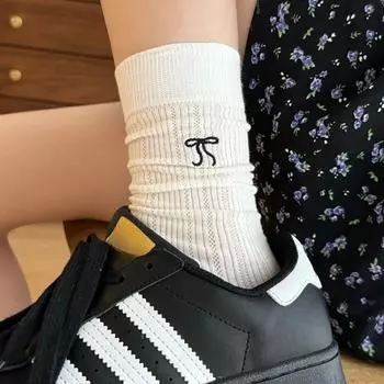 3 пары балетных носков средней длины с вышитым бантом, женские летние сетчатые дышащие повседневные тонкие студенческие носки серый