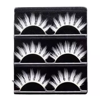 3 пары белых накладных ресниц, косплей, макияж, белые натуральные накладные ресницы, сценическое платье, платье White