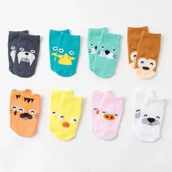 3 пары детских носков для девочек и мальчиков, нескользящие хлопковые носки с рисунком для малышей и малышей S светло-синий
