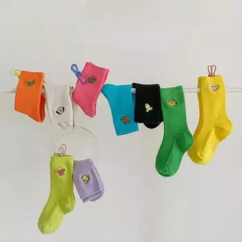 3 пары детских носков для мальчиков и девочек ярких цветов, кавайные носки с мультяшными животными для малышей, студенческие носки M