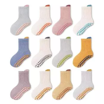 3 пары детских носков из хлопка для мальчиков и девочек, милые, удобные, дышащие, нескользящие, для малышей S 0-1Y 10-12cm