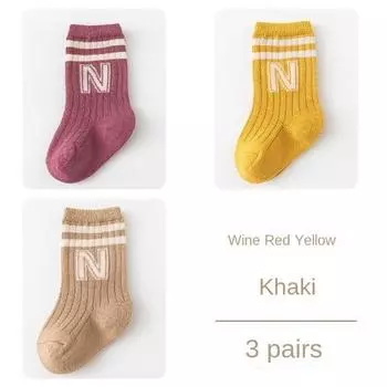 3 пары детских носков, милые детские носки для новорожденных мальчиков, носки для малышей, детские противоскользящие носки, хлопковые детские аксессуары, одежда для 0-5 лет 0-1 Years (S)