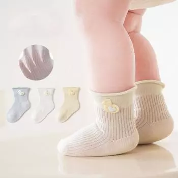 3 пары детских носков, милые мягкие хлопковые носки с героями мультфильмов, дышащие носки в стиле аниме для новорожденных, детские носки для девочек