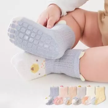 3 пары детских носков, противоскользящие мягкие хлопковые носки, милые носки с героями мультфильмов для новорожденных, носки для маленьких мальчиков и девочек 0-1Y