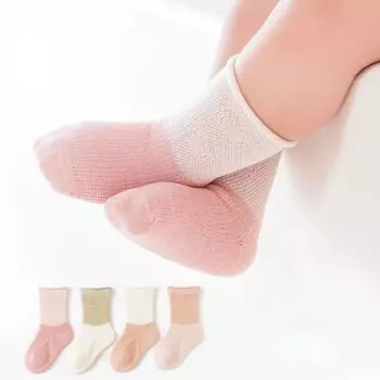 3 пары детских противоскользящих носков для новорожденных, хлопковые носки для младенцев 0-5 лет, полосатые носки для девочек и мальчиков 0-1Y