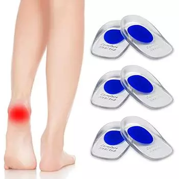 3 пары гелевых усилителей Calcaneenne Pain Pain Feet Sole Heel Plantary Orthopaedic Cushion для мужчин и женщин (С Синий)