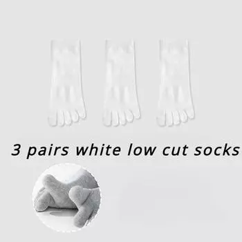 3 пары хлопковых носков с пятью пальцами, тонкие летние мужские спортивные носки для спортзала с отдельными пальцами, нескользящие хлопковые носки средней длины 3 Pairs