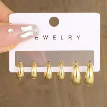 3 пары/компл. геометрические серьги-кольца преувеличенной круглой формы, пластиковые круглые серьги для женщин золотистый