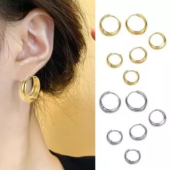 3 пары/компл. геометрические серьги-кольца преувеличенной круглой формы, пластиковые круглые серьги, женские ювелирные изделия в подарок золотистый