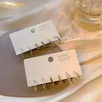 3 пары/компл. модные жемчужные серьги-кольца в форме сердца, золотые и серебряные серьги для женщин, аксессуары, ювелирные изделия 4