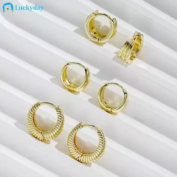 3 пары/компл. простые серьги-кольца с резьбой, комплект золотых круглых серег для женщин, ювелирные аксессуары