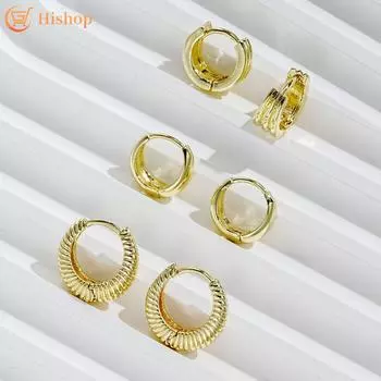 3 пары/компл. серьги из золота 18 карат для женщин, гипоаллергенные серьги для пирсинга, аксессуары, ювелирные изделия