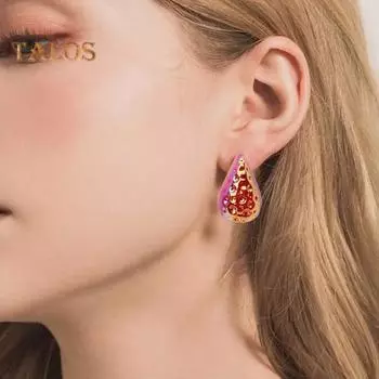 3 пары/компл. женские серьги-гвоздики различной формы в форме капли воды карамельного цвета, гладкие акриловые легкие серьги-гвоздики для ежедневных поездок на работу, женские украшения для ушей синий