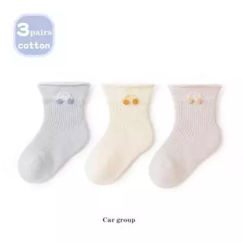 3 пары/комплект детских носков летние тонкие детские носки сетчатые детские носки бесшовные тонкие носки мультяшные утята носки для новорожденных S(0-6m)