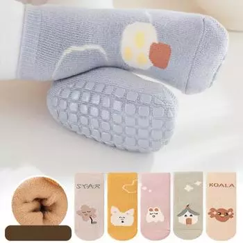 3 пары/комплект утепленных детских термоносков, осенне-зимние нескользящие носки для малышей, теплые носки-тапочки для мальчиков и девочек, детская одежда, аксессуары S