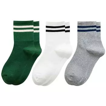 3 пары/лот Мужские хлопковые длинные носки Забавные Новинка Милые Свободные Полосатые Модные Уличные Парные Молодежные Короткие Носки Высокого Качества EU35-40 Women