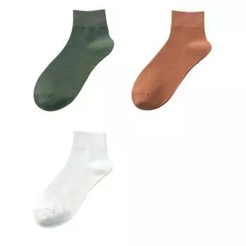 3 пары/лот Мужские хлопковые носки Высокое качество Повседневные Дышащие Мужские Удобные Деловые Мягкие Простые Модные Носки до щиколотки EU 38-43