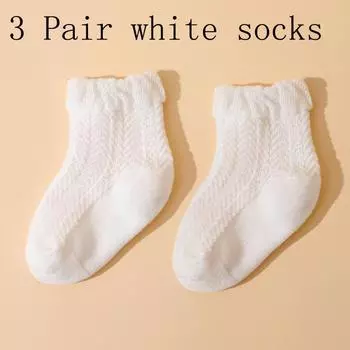 3 пары/лот Новые однотонные тонкие сетчатые детские носки 0-6months