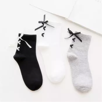 3 пары/лот, женские базовые носки, повседневные носки, однотонные хлопковые повседневные носки в стиле Харадзюку для девочек, модные pack of 3