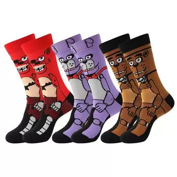3 пары мультяшных аниме геймерских носков мужские женские носки средней длины новинка забавные дизайнерские носки EU37-45 US7-10