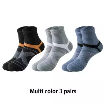 3 пары МУЖСКИХ хлопковых носков для спорта на открытом воздухе, впитывающих пот и устойчивых к запахам, хлопковых носков для бега и баскетбола, модных носков One Size US (6-10)