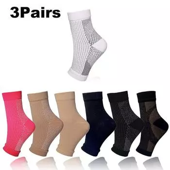 3 пары мужских и женских спортивных компрессионных носков для бега, защита лодыжки, высокоэластичные носки с давлением S/M