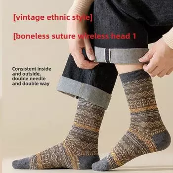 3 пары мужских носков без косточек в национальном стиле на весну и зиму 3 Pairs