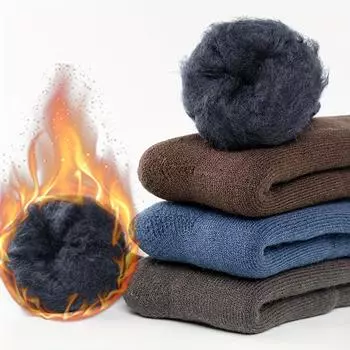 3 пары мужских теплых носков-труб из флиса, удобные повседневные термоноски, осенние и зимние бархатные носки-тапочки 3 Pair чёрный