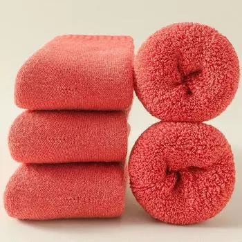 3 пары мужских женских шерстяных носков для пар однотонные зимние снежные рождественские подарки термо кашемировые мериносовые утолщенные флисовые махровые носки EU38-43