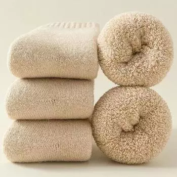 3 пары мужских женских шерстяных носков для пар однотонные зимние снежные рождественские подарки термо кашемировые мериносовые утолщенные флисовые махровые носки EU38-43